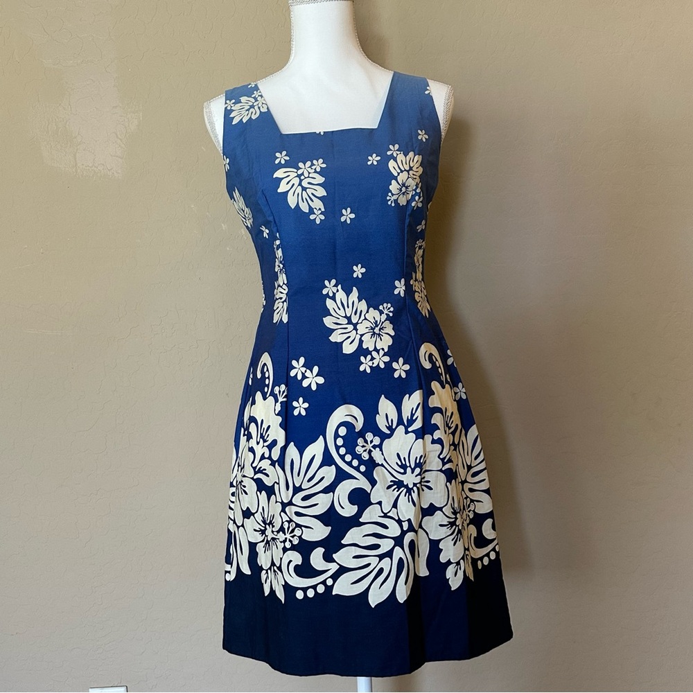 Floral Blue and White Dress